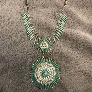 Forever21 Long turquoise circle tribal necklace